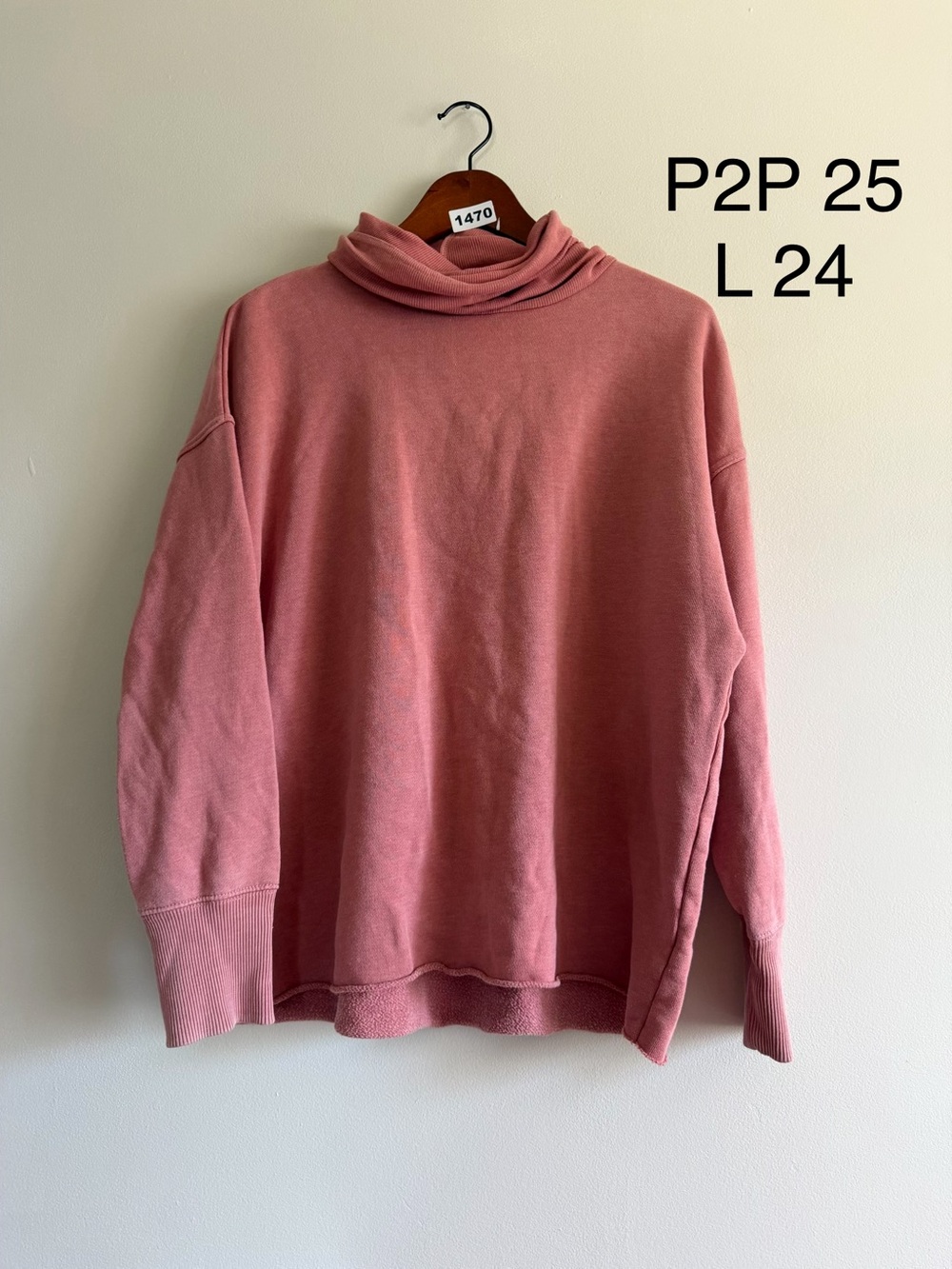 Aerie Dusty Rose Oversized Cowl Neck Sweatshirt S Cozy Boho Neutral Minimalist